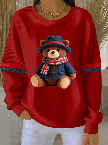 Women's British Style Print Casual Sweatshirt