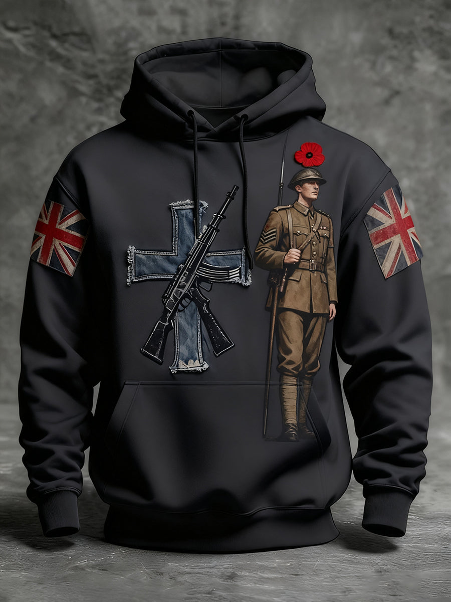 Men's Remembrance Day "Forget Me Not" Poppy Hoodie