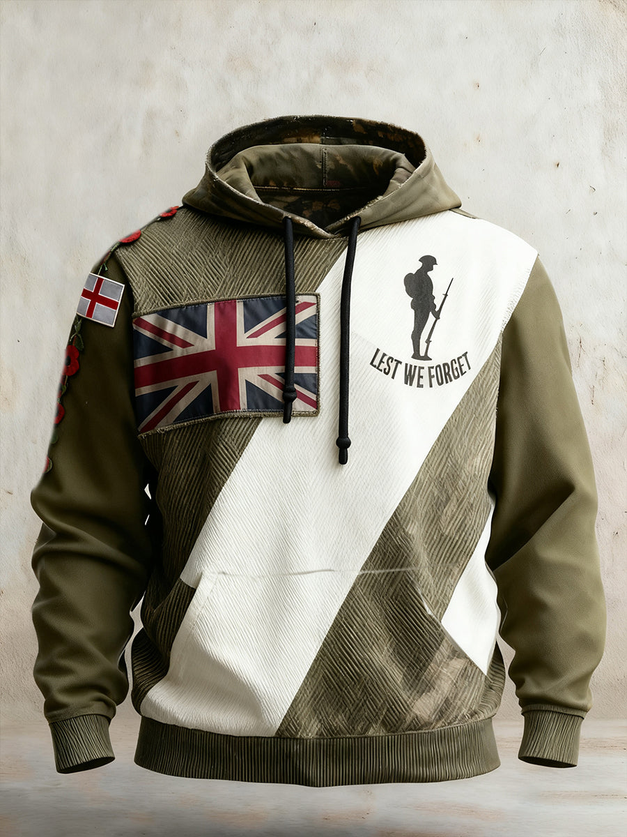 Men's Remembrance Day "Forget Me Not" Poppy Hoodie