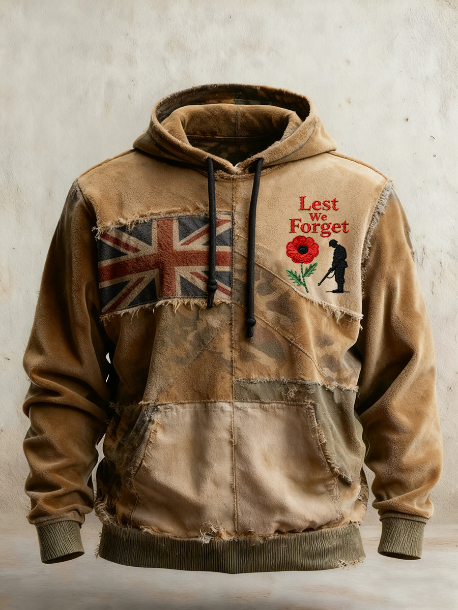 Men's Remembrance Day "Forget Me Not" Poppy Hoodie