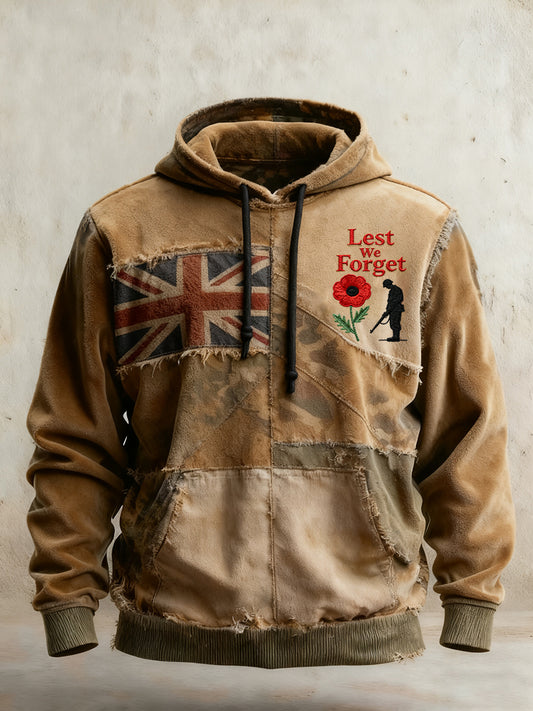 Men's Remembrance Day "Forget Me Not" Poppy Hoodie