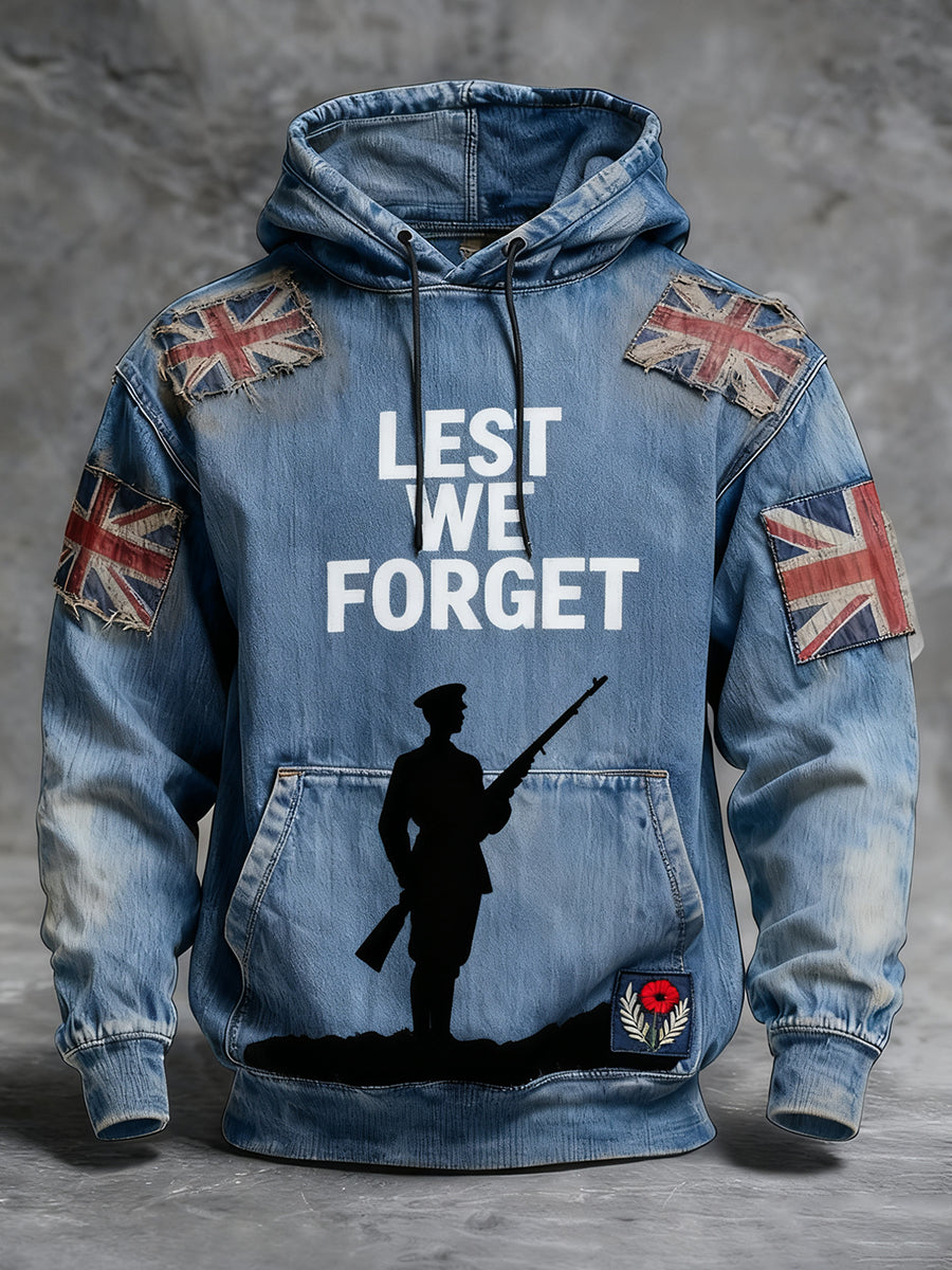 Men's Remembrance Day "Forget Me Not" Poppy Hoodie
