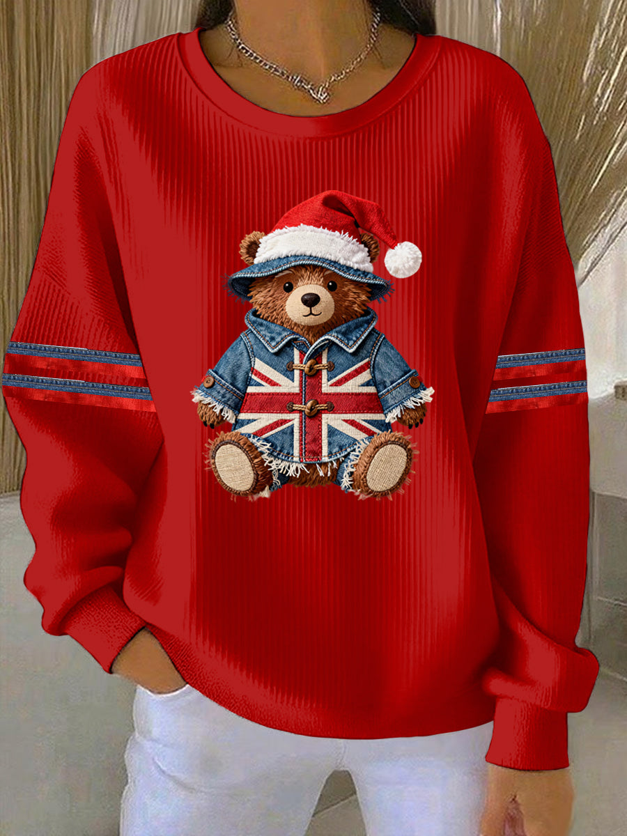 Women's Christmas British Style Print Casual Sweatshirt