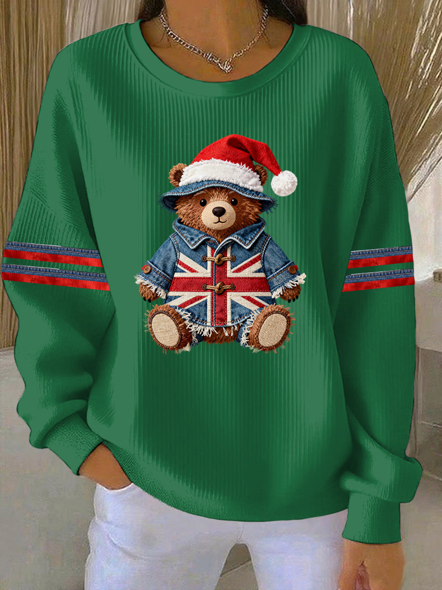 Women's Christmas British Style Print Casual Sweatshirt