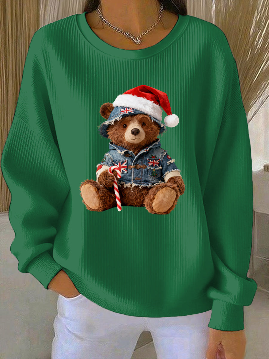 Women's Christmas British Style Print Casual Sweatshirt