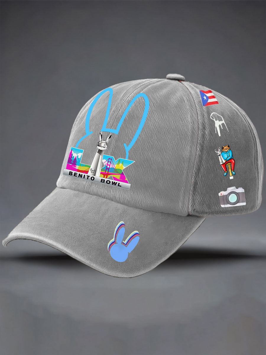 Unisex Bunny Music Football Lover Printed Hat