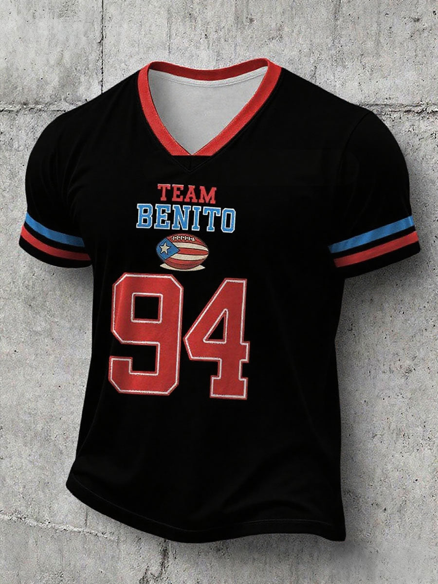 Men's Bunny Football Music Lover Printed T-shirt