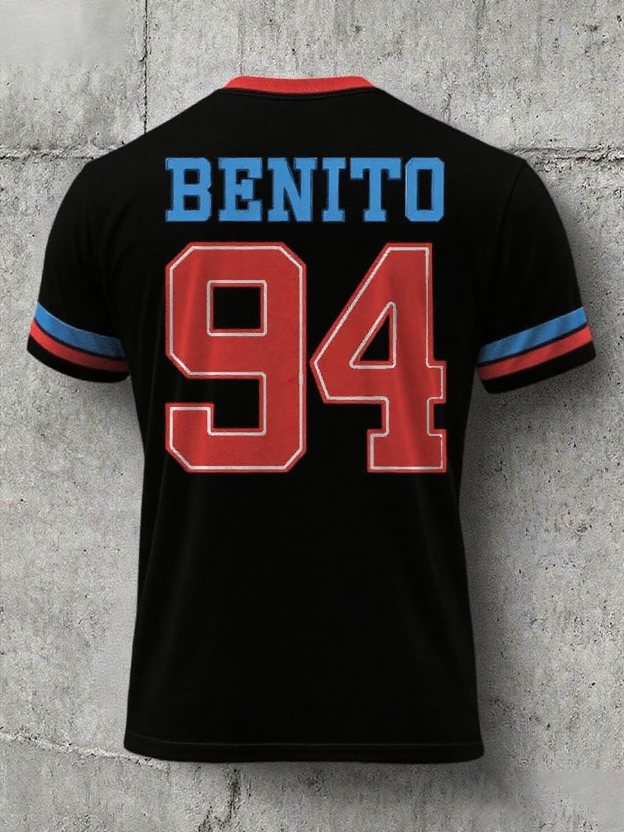 Men's Bunny Football Music Lover Printed T-shirt