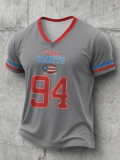 Men's Bunny Football Music Lover Printed T-shirt