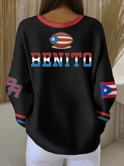 Women's Bunny Football Music Lover Printed Sweatshirt