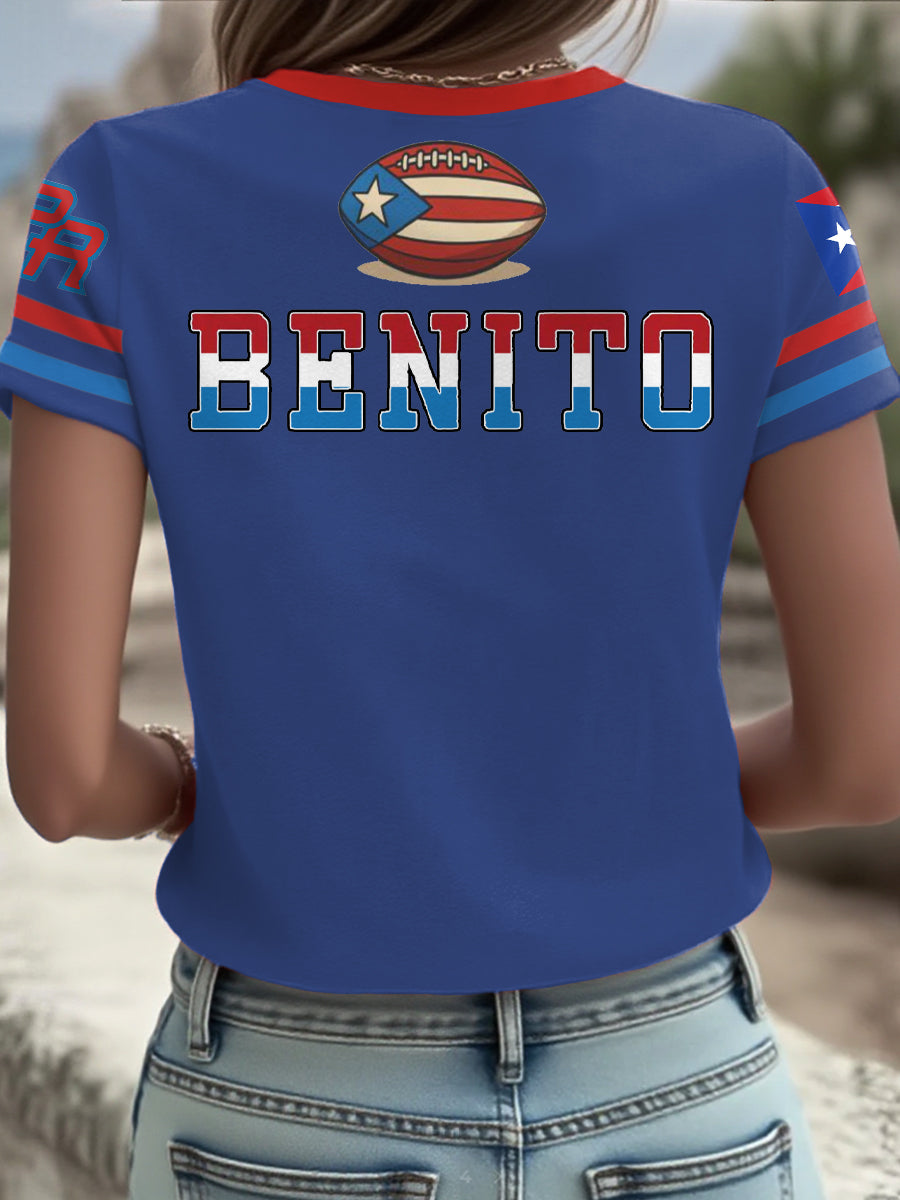 Women's Bunny Football Music Lover Printed T-shirt