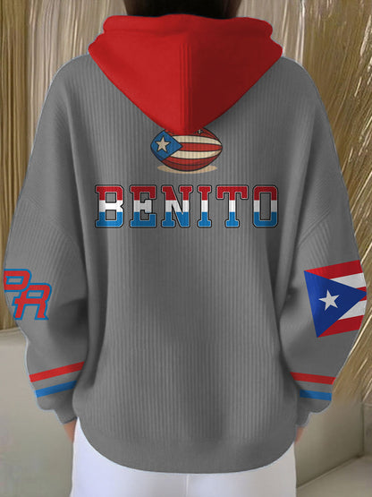 Women's Bunny Football Music Lover Printed Hoodie