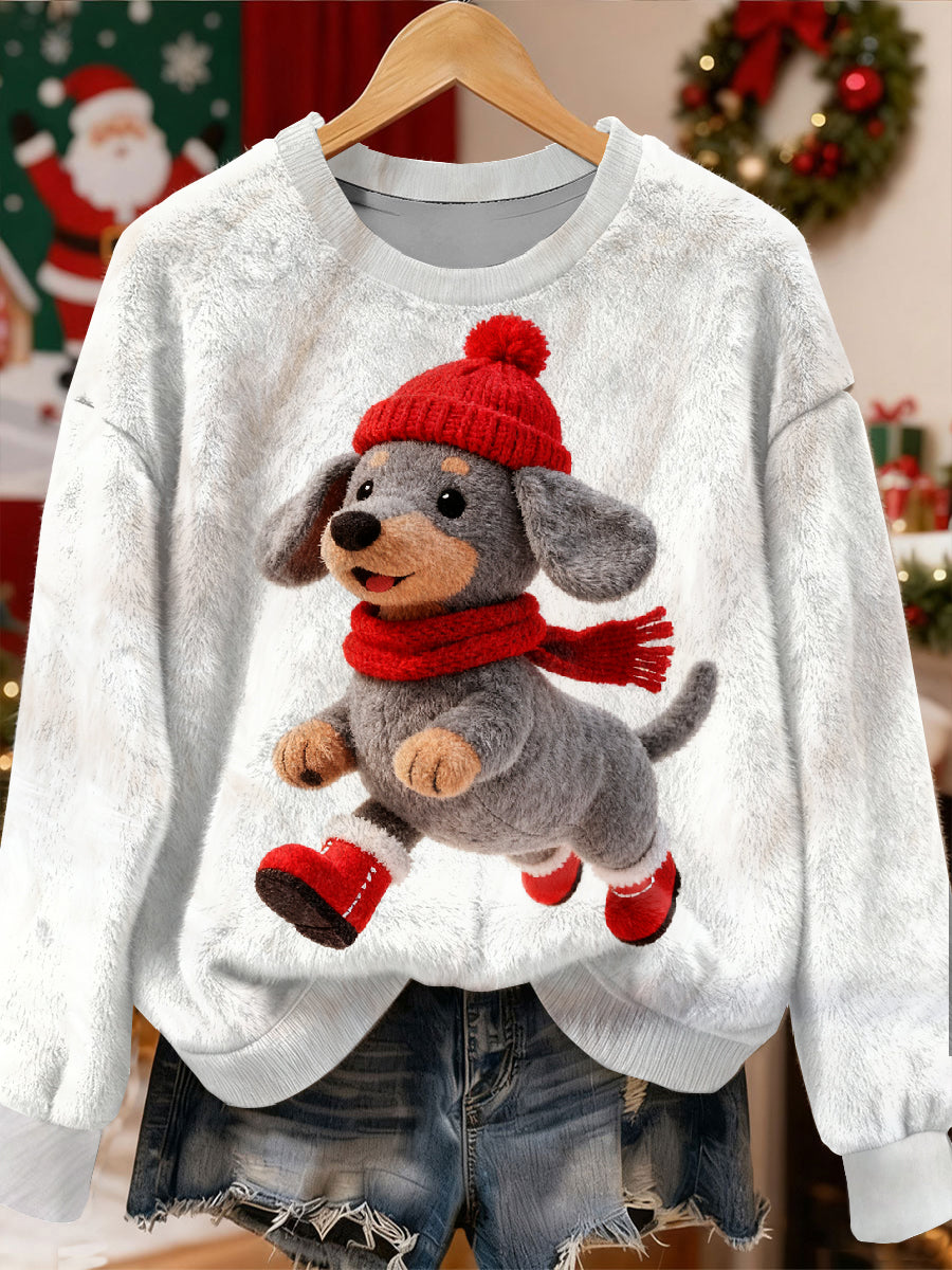 Women's Christmas Art Print Casual Sweatshirt