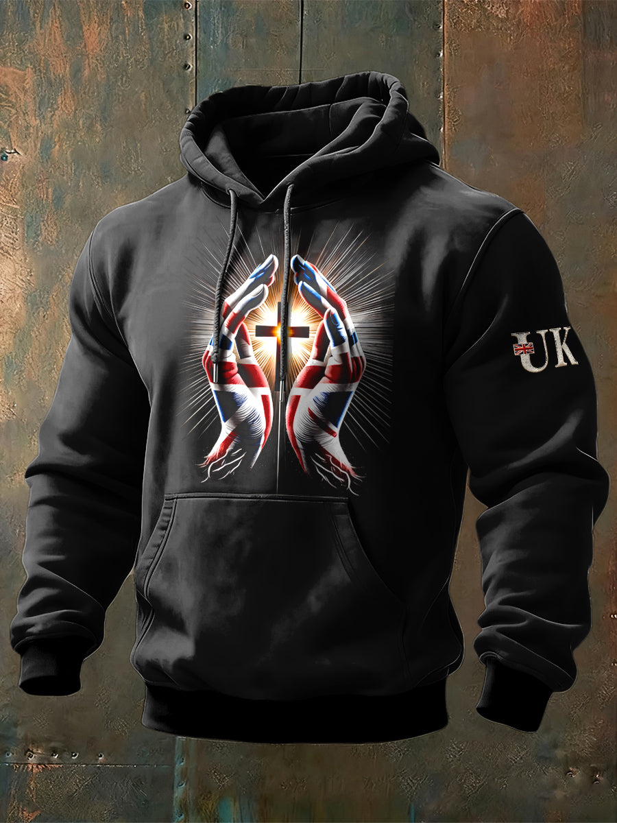 Men's British Cross Casual Hooded Sweatshirt