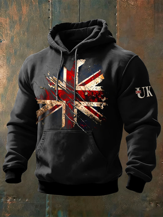 Men's British Flag Vintage Hooded Sweatshirt