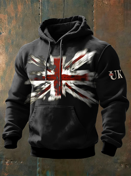Men's Black British Flag Hooded Sweatshirt