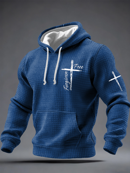 Men's Forgiven and Free Cross Print Sweatshirt
