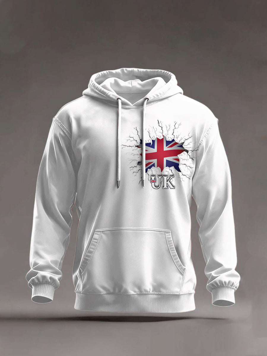 Men's Union Jack White Hooded Sweatshirt