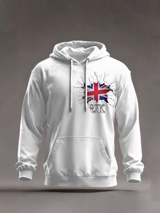 Men's Union Jack White Hooded Sweatshirt