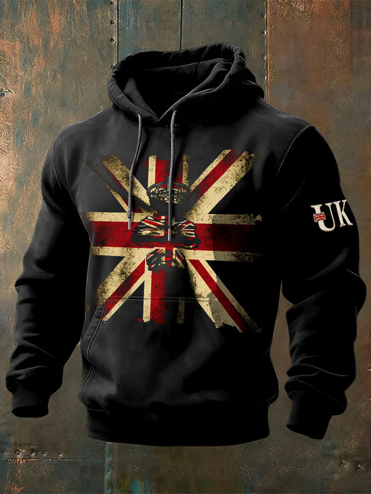 Men's British Flag Vintage Hooded Sweatshirt