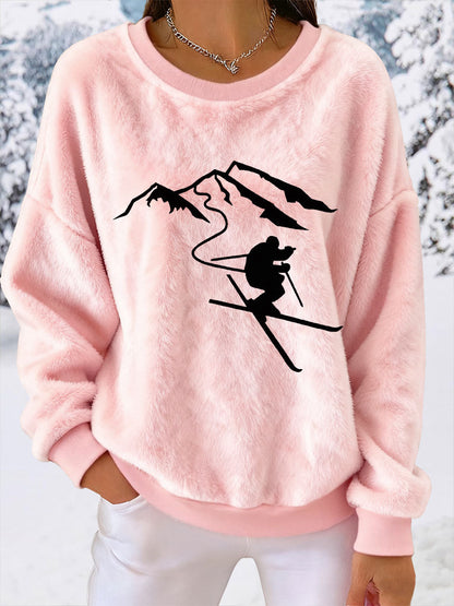 Women's Ski Print Casual Top