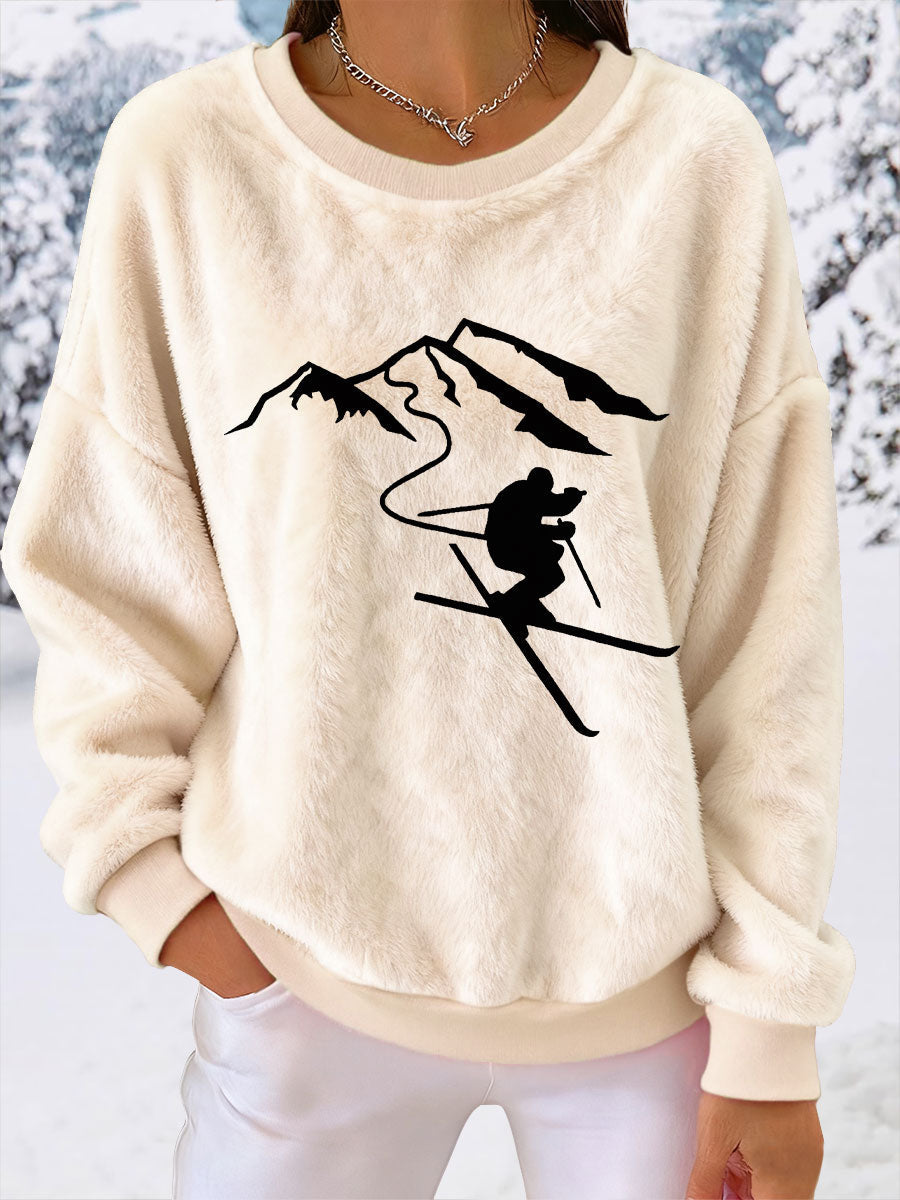 Women's Ski Print Casual Top