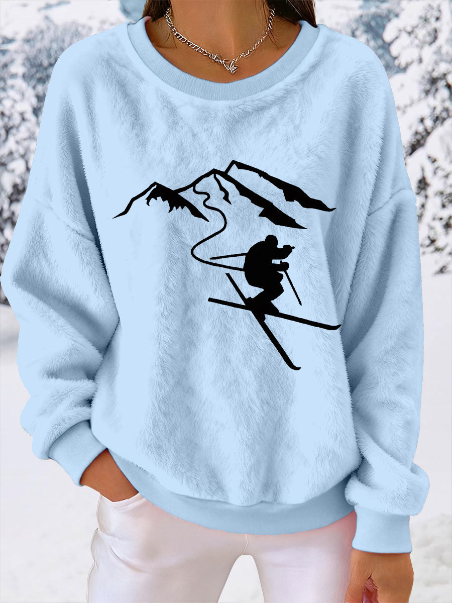 Women's Ski Print Casual Top