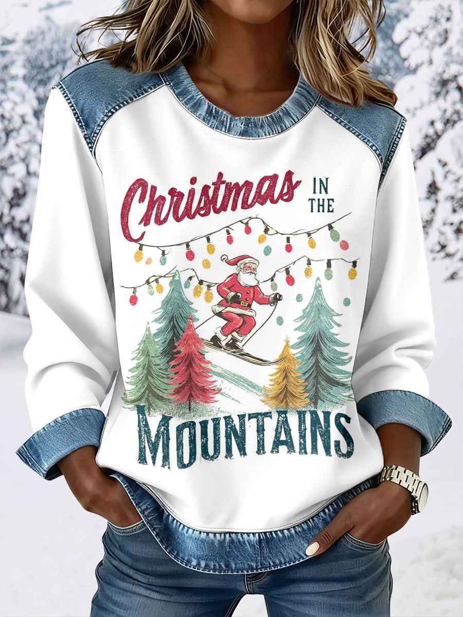 Women's Santa Claus Ski Sweatshirts