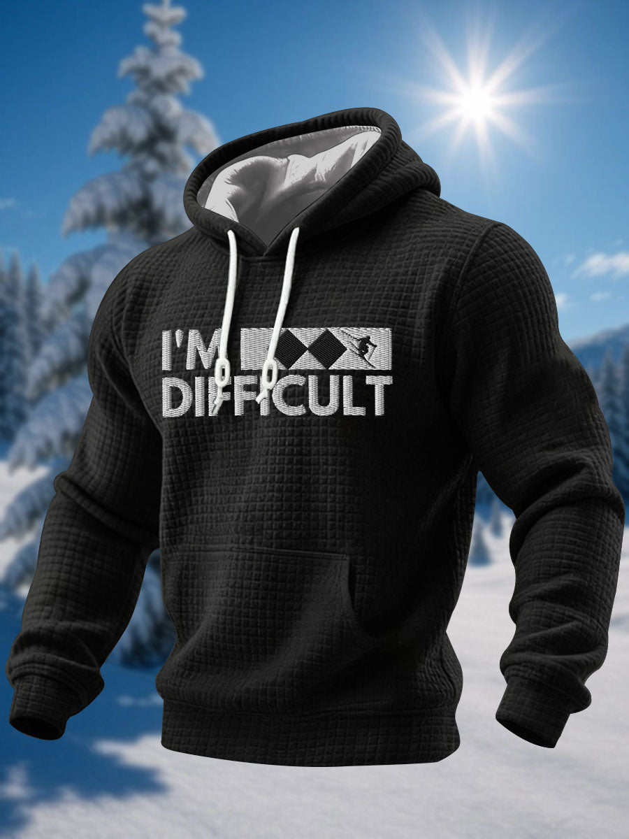Men's Ski Enthusiast Waffle Knit Hoodie