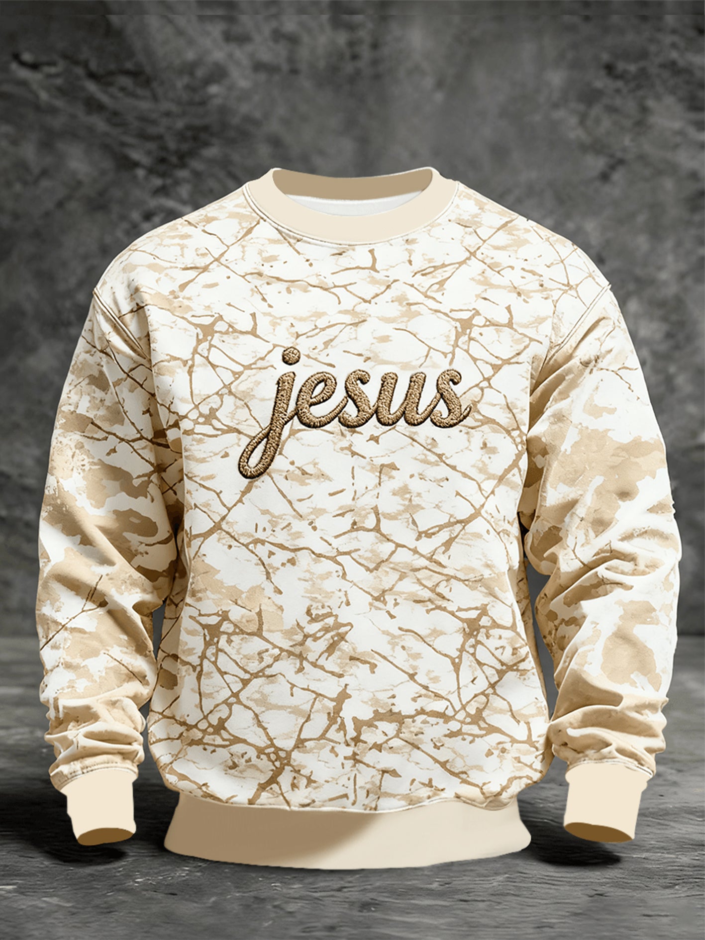 Men's Jesus Camo Crew Neck Sweatshirt