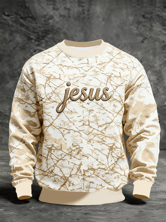 Men's Jesus Camo Crew Neck Sweatshirt