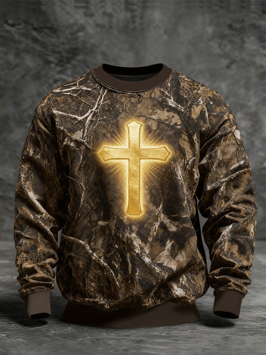 Men's Faith Camo Crew Neck Sweatshirt