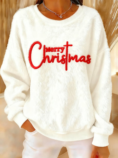 Women's Merry Christmas Christmas Cross Flannel Hoodie