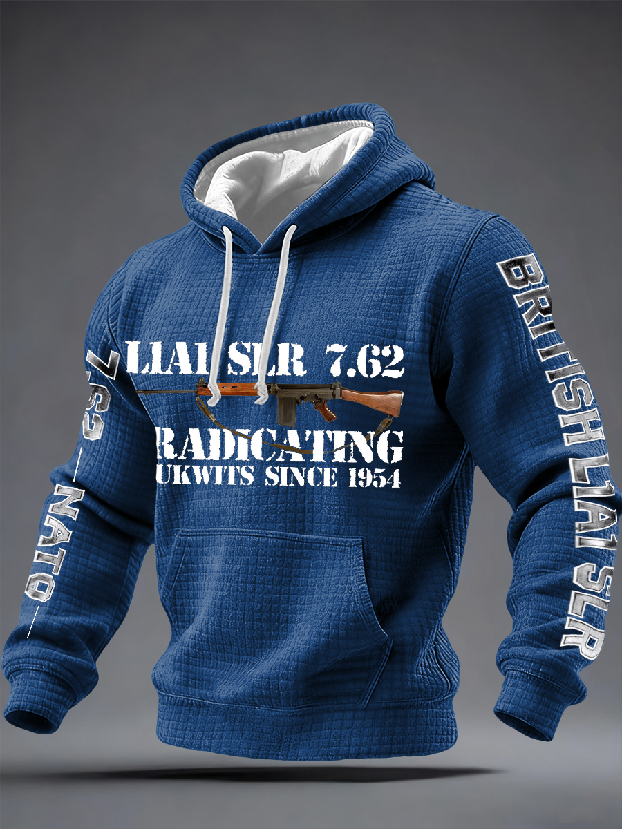 Men's L1A1 SLR 7.62 Print Checkered Cotton Hoodie