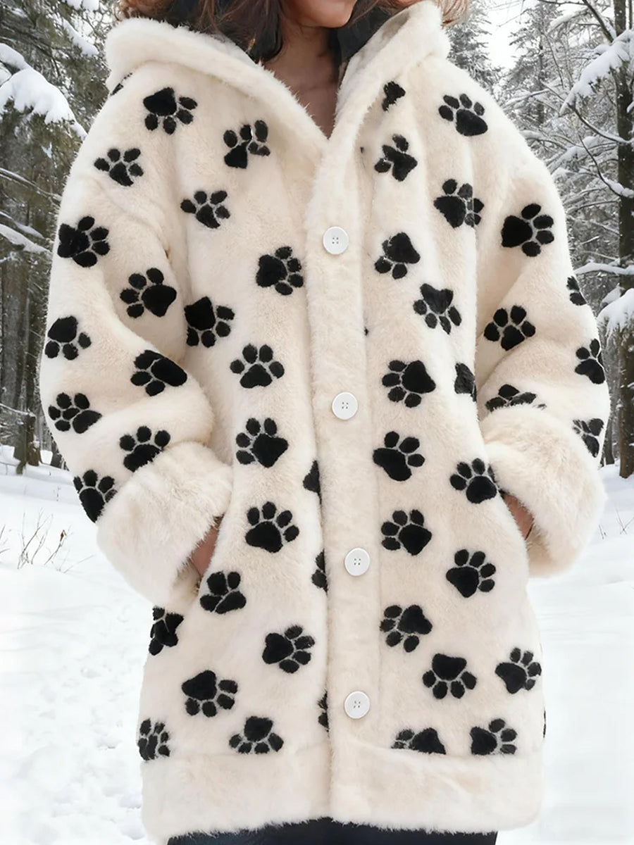 Women's Retro Animal Art Print Comfortable Flannel Cardigan