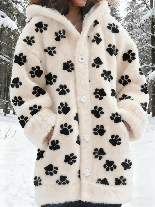 Women's Retro Animal Art Print Comfortable Flannel Cardigan