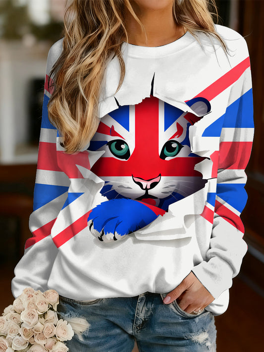Women's British-Style Cute Print Casual Long-Sleeved Shirt
