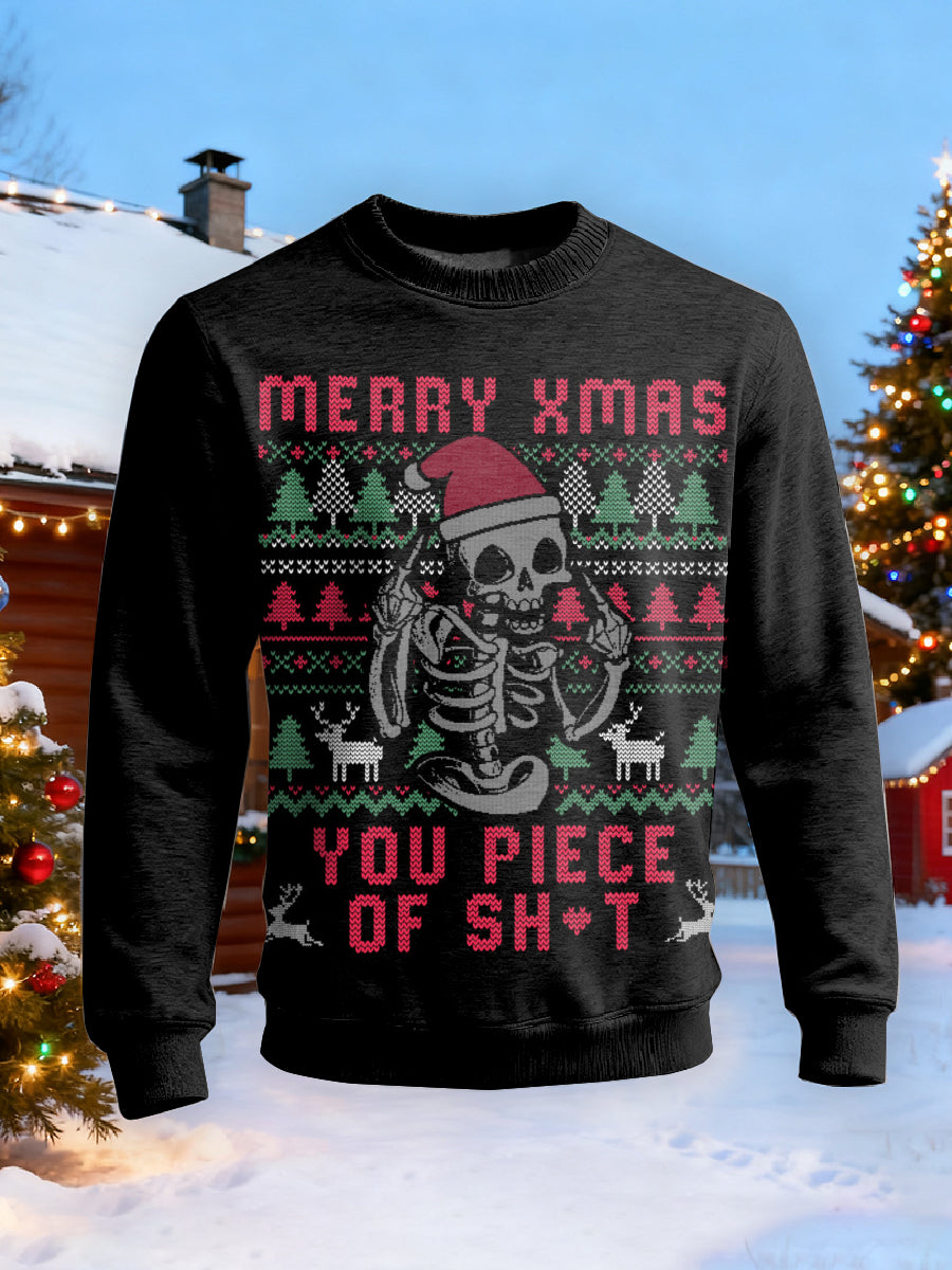 Funny Christmas Pattern Casual Long Sleeved Sweatshirt