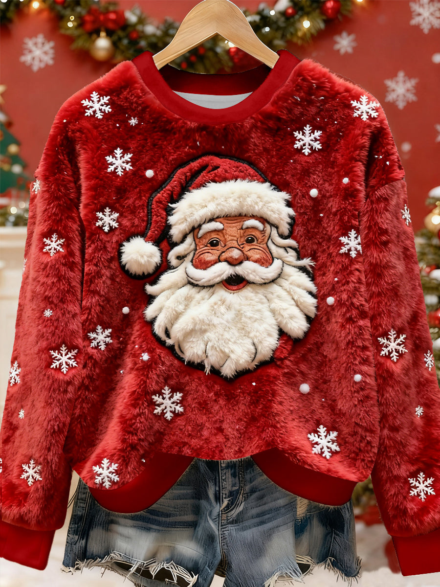 Women's Santa Claus Print Casual Top
