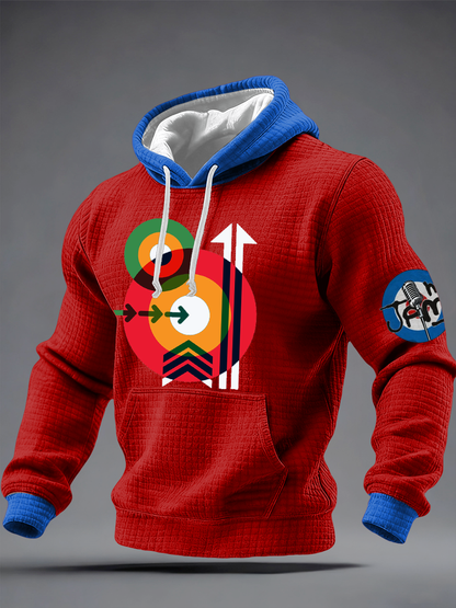 Men's Mod Target Arrows 60s Pop Art The Jam Checkered Cotton Hoodie