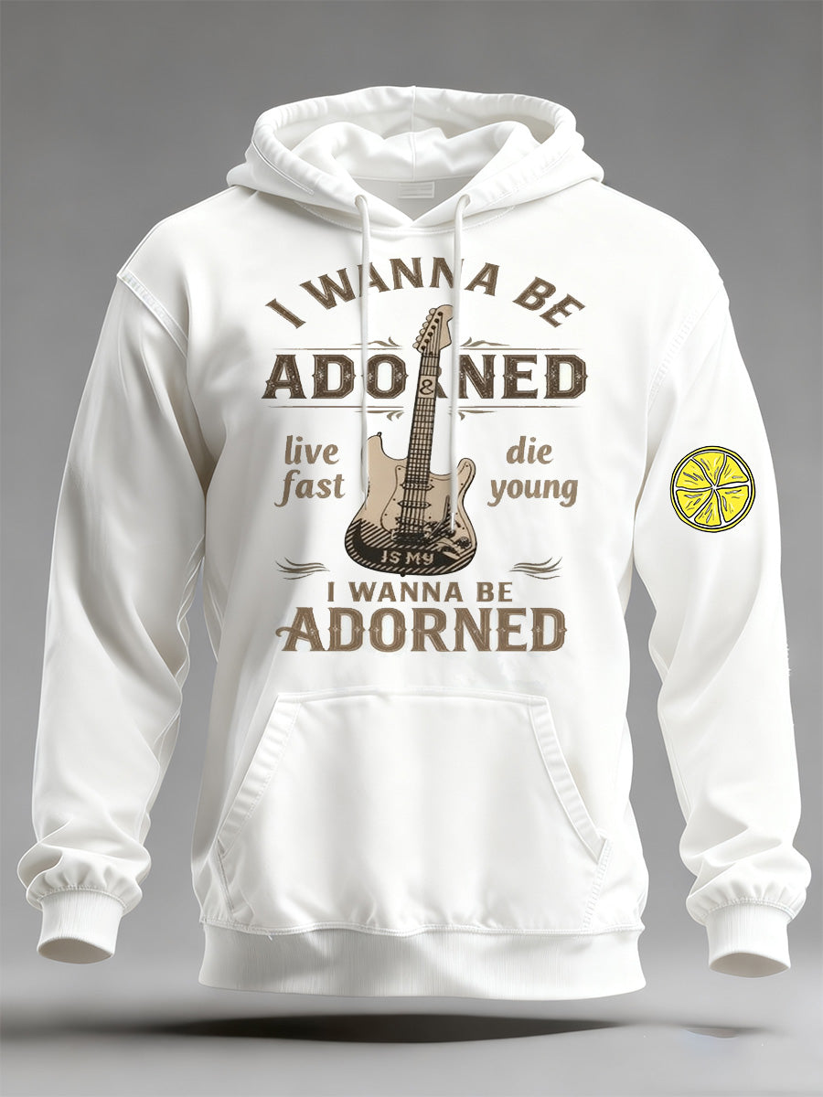 Men's British Legend Band Art Print Casual Hooded Sweatshirt