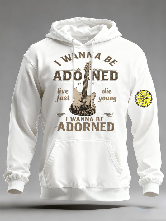 Men's British Legend Band Art Print Casual Hooded Sweatshirt