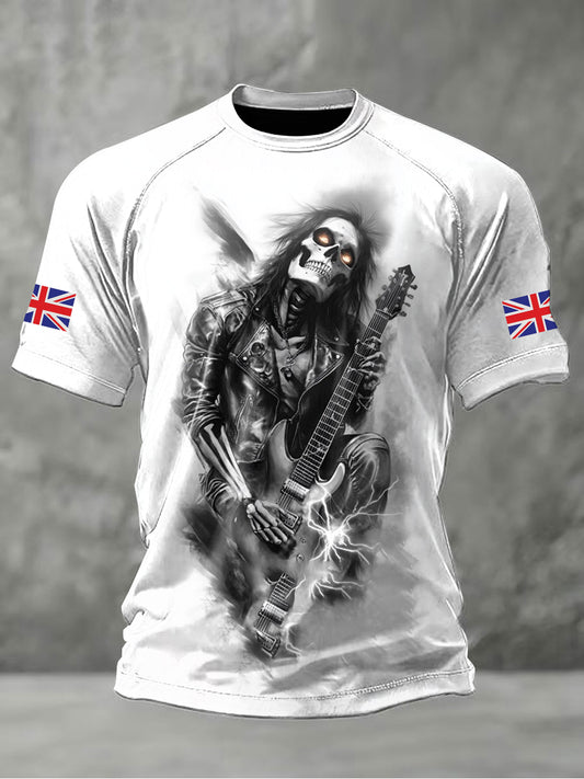 Men's British Skeleton Printed Casual short sleeves t-shirt