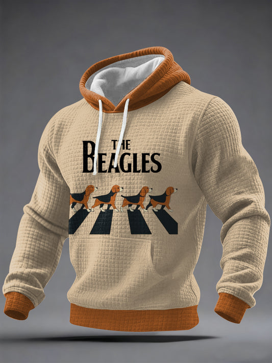 Men's Funny “The Beagles” Dog Lover Beatles Parody Casual Checkered Hoodie