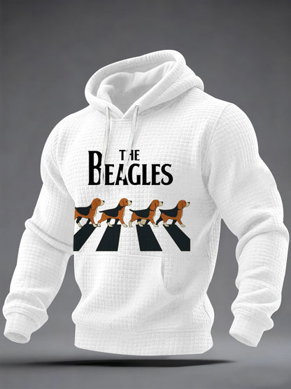 Men's Funny “The Beagles” Dog Lover Beatles Parody Casual Checkered Hoodie