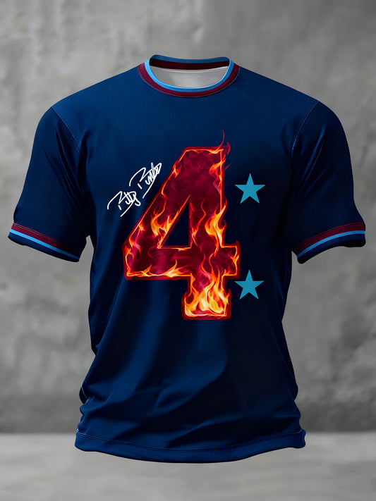 Men's Retro British Football No. 4 Legend Print T-shirt