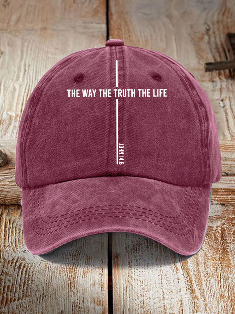 Unisex The Way The Truth The Life John 14:6 Christian Cross Print Hat