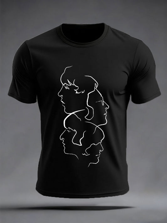 Men's Retro Classic Legendary Rock Band Print Gift For Fans Casual Tee