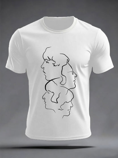 Men's Retro Classic Legendary Rock Band Print Gift For Fans Casual Tee