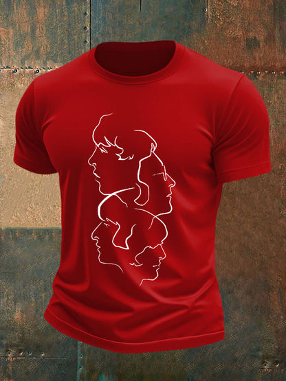Men's Retro Classic Legendary Rock Band Print Gift For Fans Casual Tee
